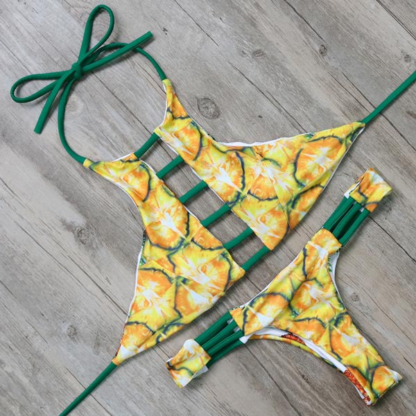 Online discount shop Australia - High Neck Swimsuit Brazilian Bikini Sexy Bandage Bikinis Swimwear Women Biquini Bathing Suit Bikini Set