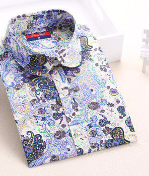 Online discount shop Australia - Floral Women Shirts Long Sleeve Shirt Women Tops Cotton Turn-down Collar Casual Blouse Womens Tops