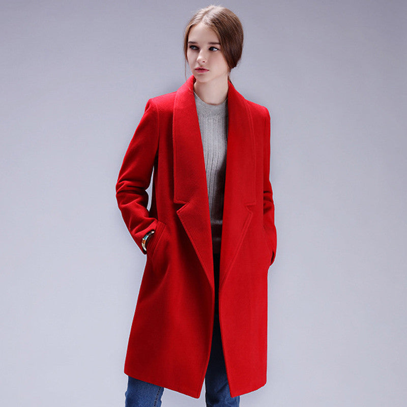 Coat Women Warm Cotton Wool Coat Long Women's Cashmere Coat Fashion Jacket Outwear