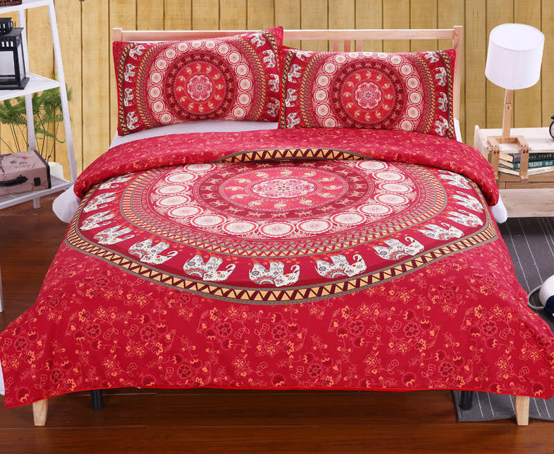 Online discount shop Australia - BeddingOutlet Boho Bedding Set Elephant Tree Black Printed Bohemia Duvet Cover Bedspread Twin Full Queen King Factory