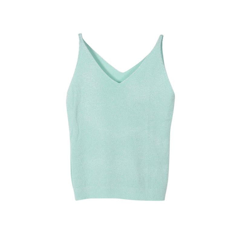 Women Fashion Knitting Vest Top Sleeveless V-Neck Blouse Casual Tank Tops