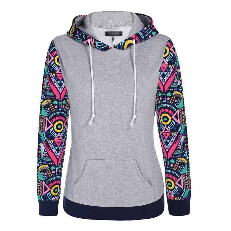 Autumn Winter Women Casual Thick Warm Floral Printed Hoodies Sweatshirts Long Sleeve Hooded Long Coat Jackets - CelebritystyleFashion.com.au online clothing shop australia