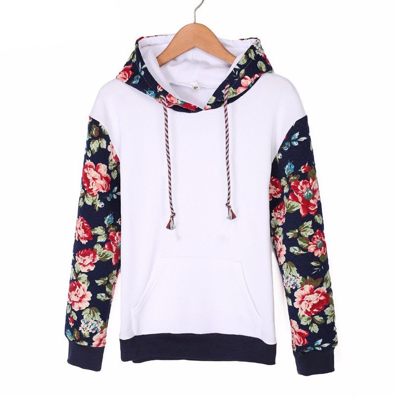 Autumn Winter Women Casual Thick Warm Floral Printed Hoodies Sweatshirts Long Sleeve Hooded Long Coat Jackets - CelebritystyleFashion.com.au online clothing shop australia
