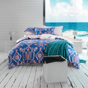 Online discount shop Australia - bohemian style sheets sets linens multicolor abstract flowers cotton bedspread Queen Double size quilt cover set bedding sets