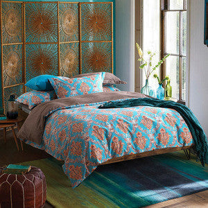 Online discount shop Australia - bohemian style sheets sets linens multicolor abstract flowers cotton bedspread Queen Double size quilt cover set bedding sets