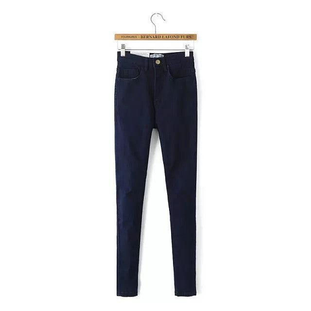 Online discount shop Australia - High Waist High Elastic Jeans Women Skinny Pencil Denim Pants Fashion