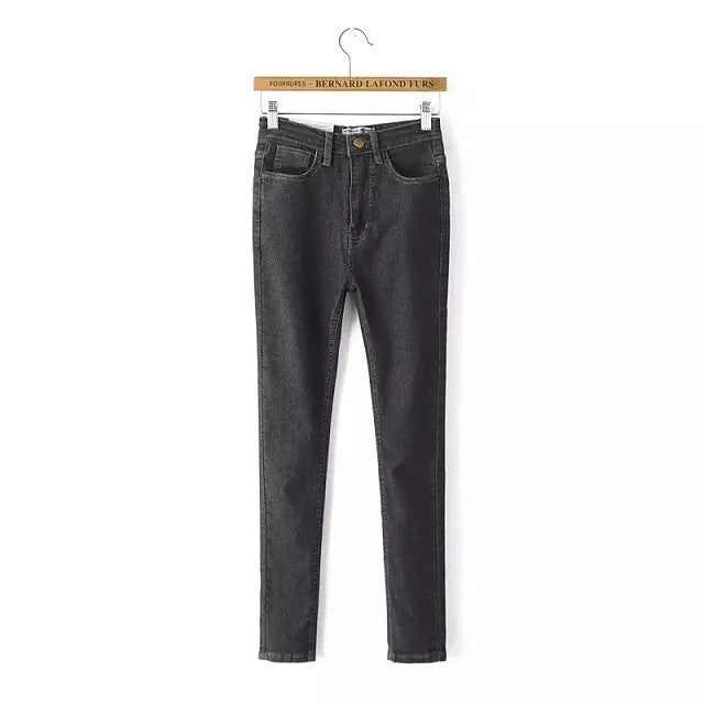 Online discount shop Australia - High Waist High Elastic Jeans Women Skinny Pencil Denim Pants Fashion