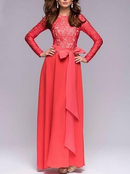 Sisjuly Women Summer Dress Chiffon Lace Maxi Dress Floor Length Wedding Party Dresses Luxury Elegant Long Sleeve Christmas Dress