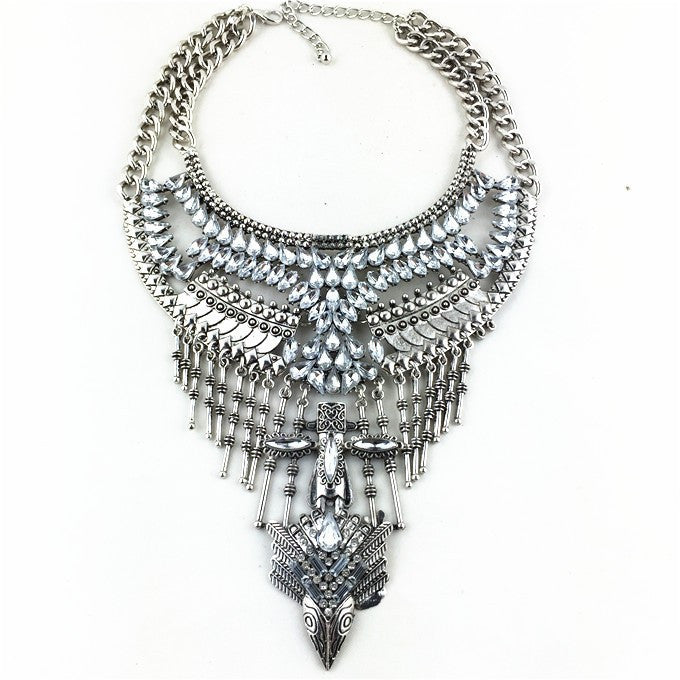 HOT Statement Necklaces & Pendants Vintage Crystal Maxi Choker Silver Collier Femme Boho Big Fashion Women Jewellery - CelebritystyleFashion.com.au online clothing shop australia