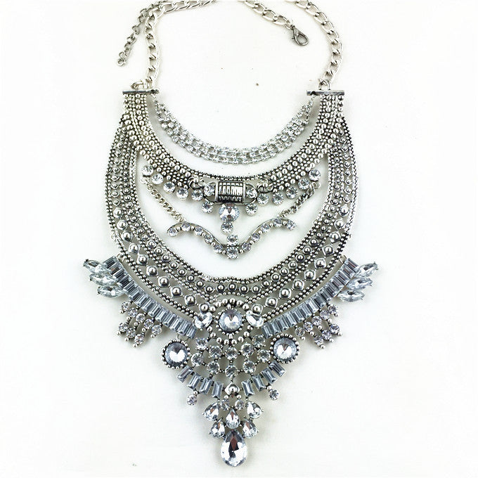 HOT Statement Necklaces & Pendants Vintage Crystal Maxi Choker Silver Collier Femme Boho Big Fashion Women Jewellery - CelebritystyleFashion.com.au online clothing shop australia