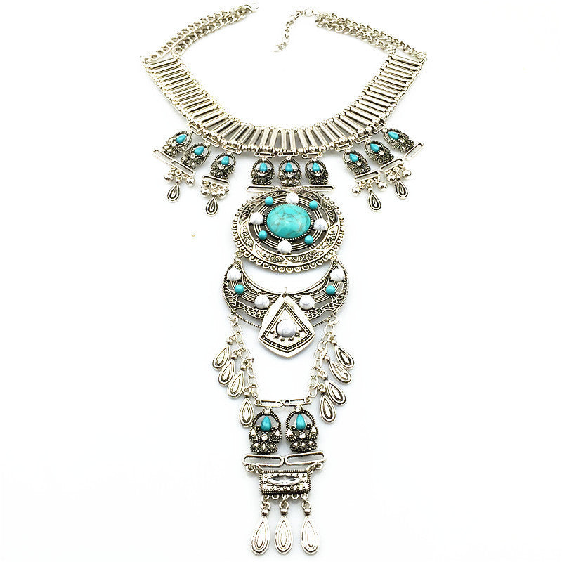 HOT Statement Necklaces & Pendants Vintage Crystal Maxi Choker Silver Collier Femme Boho Big Fashion Women Jewellery - CelebritystyleFashion.com.au online clothing shop australia