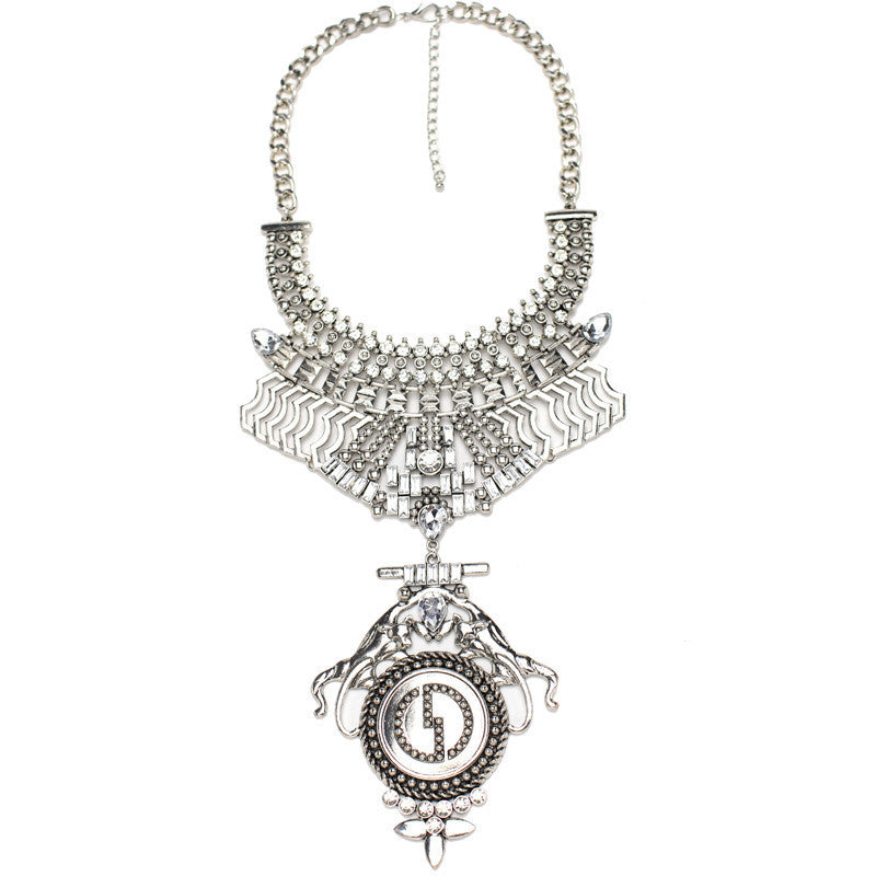 HOT Statement Necklaces & Pendants Vintage Crystal Maxi Choker Silver Collier Femme Boho Big Fashion Women Jewellery - CelebritystyleFashion.com.au online clothing shop australia