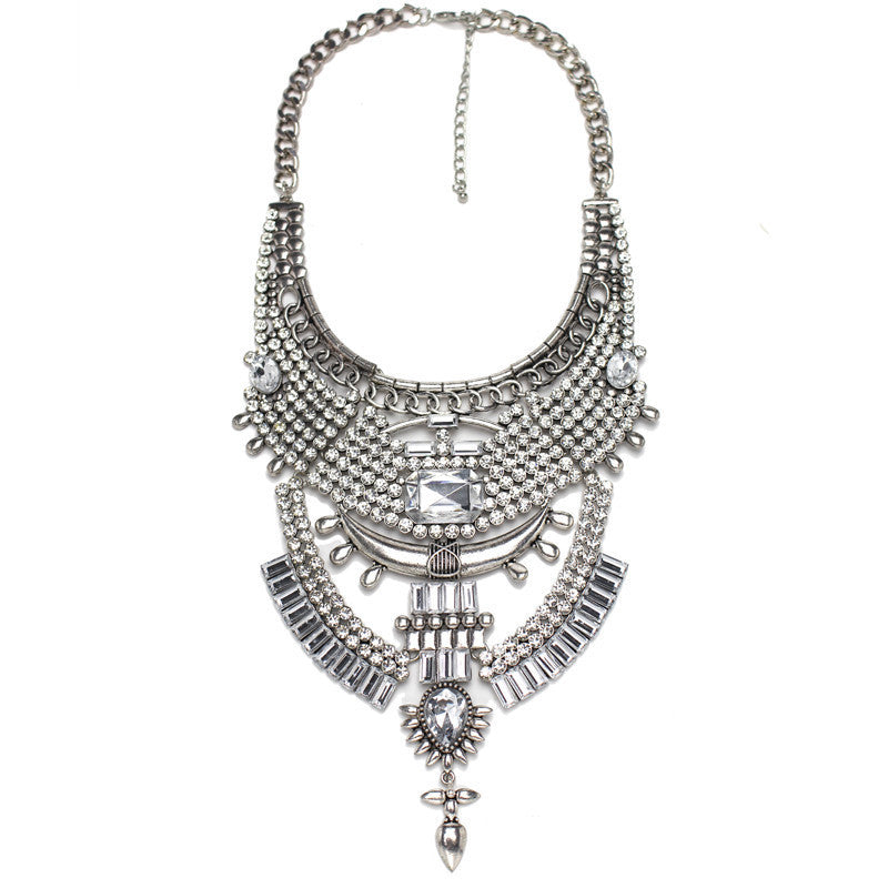 HOT Statement Necklaces & Pendants Vintage Crystal Maxi Choker Silver Collier Femme Boho Big Fashion Women Jewellery - CelebritystyleFashion.com.au online clothing shop australia