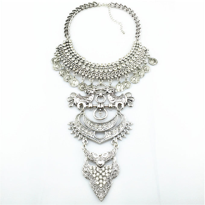 HOT Statement Necklaces & Pendants Vintage Crystal Maxi Choker Silver Collier Femme Boho Big Fashion Women Jewellery - CelebritystyleFashion.com.au online clothing shop australia