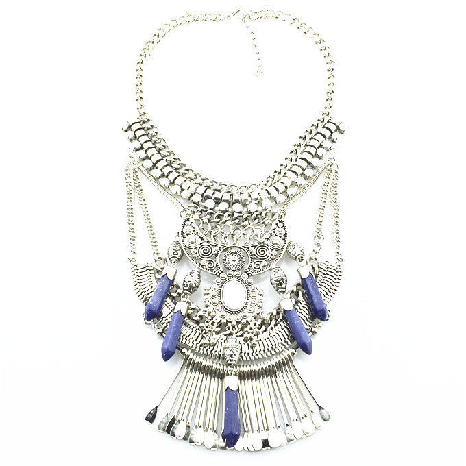HOT Statement Necklaces & Pendants Vintage Crystal Maxi Choker Silver Collier Femme Boho Big Fashion Women Jewellery - CelebritystyleFashion.com.au online clothing shop australia