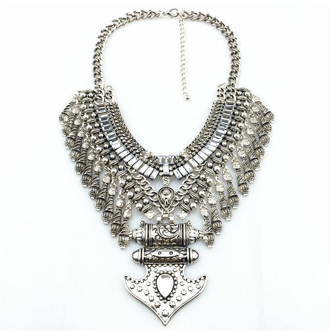 HOT Statement Necklaces & Pendants Vintage Crystal Maxi Choker Silver Collier Femme Boho Big Fashion Women Jewellery - CelebritystyleFashion.com.au online clothing shop australia