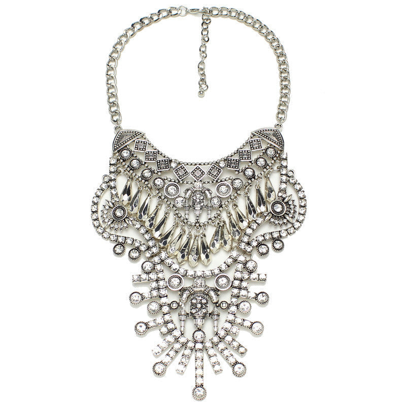HOT Statement Necklaces & Pendants Vintage Crystal Maxi Choker Silver Collier Femme Boho Big Fashion Women Jewellery - CelebritystyleFashion.com.au online clothing shop australia