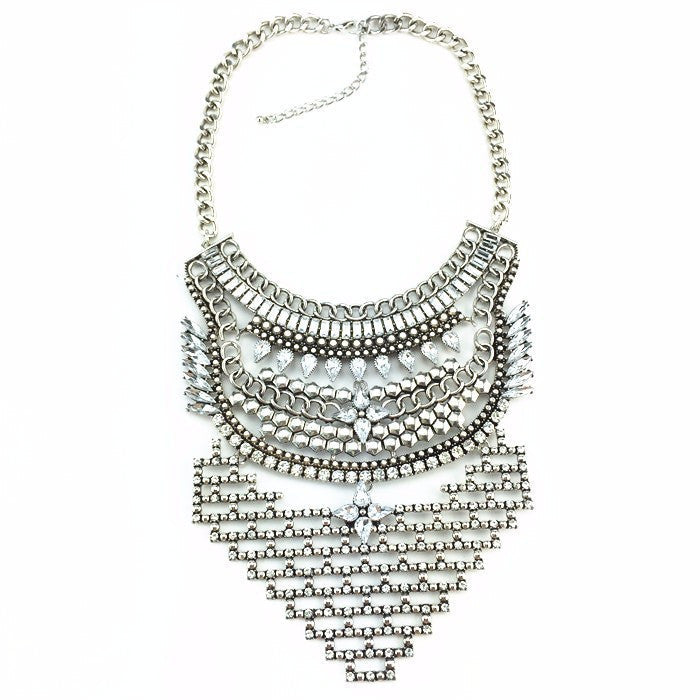 HOT Statement Necklaces & Pendants Vintage Crystal Maxi Choker Silver Collier Femme Boho Big Fashion Women Jewellery - CelebritystyleFashion.com.au online clothing shop australia