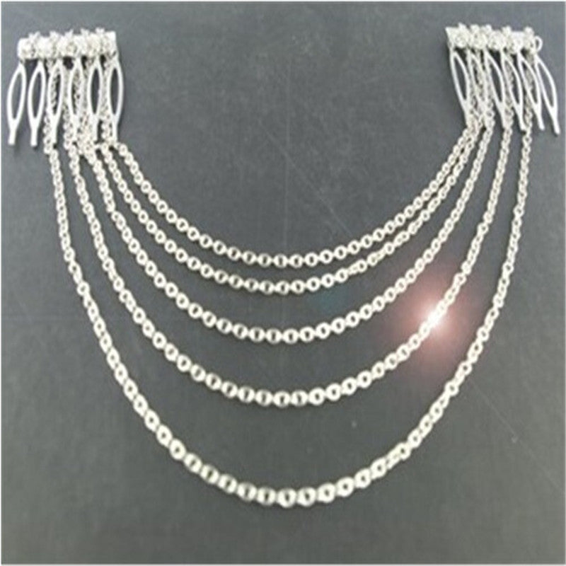 Online discount shop Australia - Metal Tassel Chain Headband Women Hair Accessories Clip Hair Comb Bridal Ladies Leaf Headwear