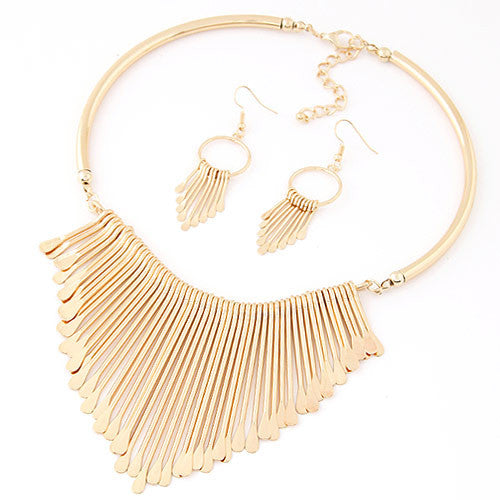 Fashion Europen Bijoux Jewelry Set Trendy Chunky Tassel Necklaces & Pendants Jewelry Sets Women Earing and Necklace Sets - CelebritystyleFashion.com.au online clothing shop australia