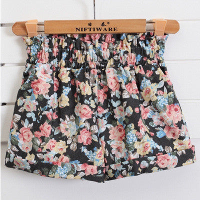 Online discount shop Australia - Fashion European Style Floral Cotton Female Shorts For Women Plus Size Casual High Waist Ladies Short Pants Girl D07