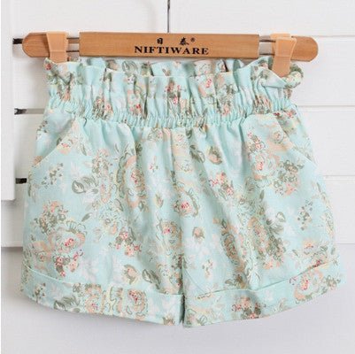 Online discount shop Australia - Fashion European Style Floral Cotton Female Shorts For Women Plus Size Casual High Waist Ladies Short Pants Girl D07