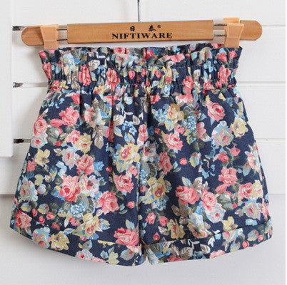 Online discount shop Australia - Fashion European Style Floral Cotton Female Shorts For Women Plus Size Casual High Waist Ladies Short Pants Girl D07