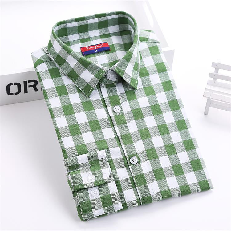 Online discount shop Australia - Cotton Plaid Shirts Women Blouses Long Sleeve Ladies Office Tops Flannel Shirt Plus Size Clothing For Women