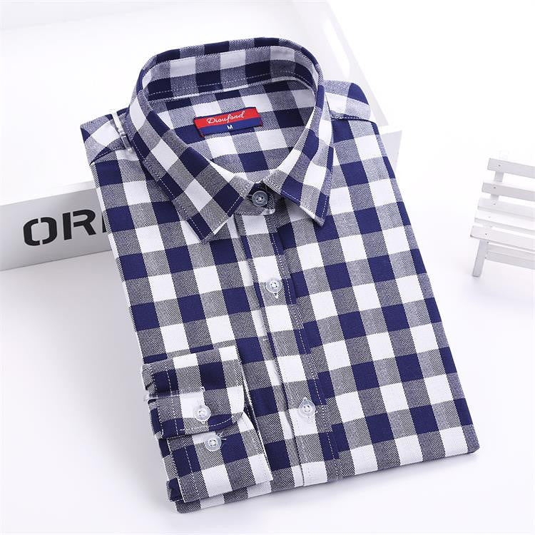 Online discount shop Australia - Cotton Plaid Shirts Women Blouses Long Sleeve Ladies Office Tops Flannel Shirt Plus Size Clothing For Women
