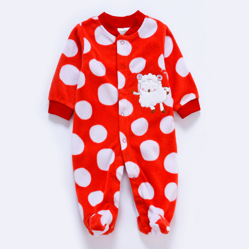 0-12M Baby Boy Rompers Blue Star Horse Baby Rompers Long Sleeves O-Neck Fleece Giraffe Baby Clothing Character Pattern V20 - CelebritystyleFashion.com.au online clothing shop australia