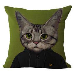 Online discount shop Australia - 100% New Cotton Linen Modern Cartoon Cats Cushion Pillow on sofa for home decoration
