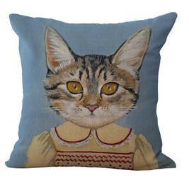Online discount shop Australia - 100% New Cotton Linen Modern Cartoon Cats Cushion Pillow on sofa for home decoration
