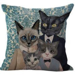 Online discount shop Australia - 100% New Cotton Linen Modern Cartoon Cats Cushion Pillow on sofa for home decoration