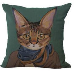 Online discount shop Australia - 100% New Cotton Linen Modern Cartoon Cats Cushion Pillow on sofa for home decoration