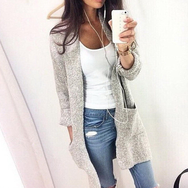 Online discount shop Australia - Fashion Women Long Sleeve loose knitting cardigan sweater Womens Knit Female Cardigan pull