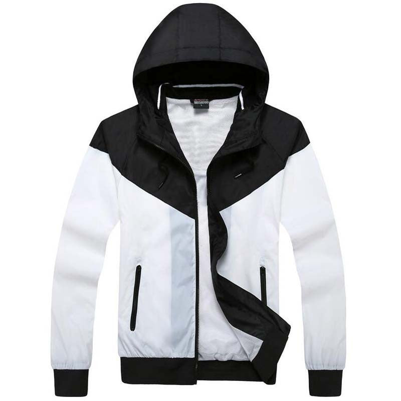 Online discount shop Australia - Men's Jacket Causal Slim Patchwork Thin With Hooded Sunscreen