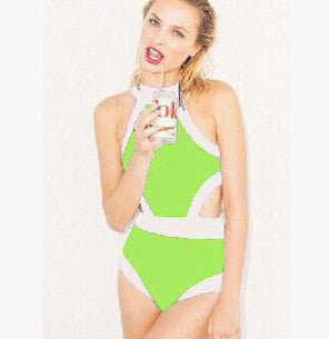 Patchwork Halterneck Padded Sexy Women Monokini One Piece Swimsuit Backless Female Swimwear Black New Swimsuits - CelebritystyleFashion.com.au online clothing shop australia