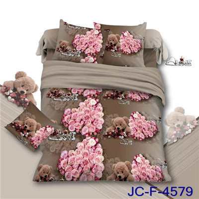 Online discount shop Australia - New Arrival 3d Bedding Sets Leopard Printed Queen Size 4Pcs Bedclothes Pillowcases Bed Sheet Duvet Cover Set.
