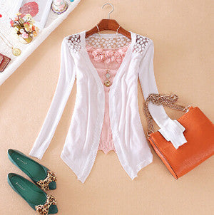 Online discount shop Australia - Clothes Women Clothing New Lace Sweet Crochet Knit Blouses Sweater Cardigan Lace Blouse Jacket