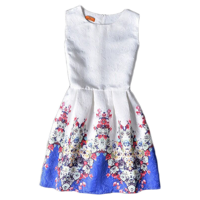 Online discount shop Australia - Flower Girls Dresses Floral Print Sleeveless Kids Dresses for Girls Clothes Party Princess Dress Children 6-12Y