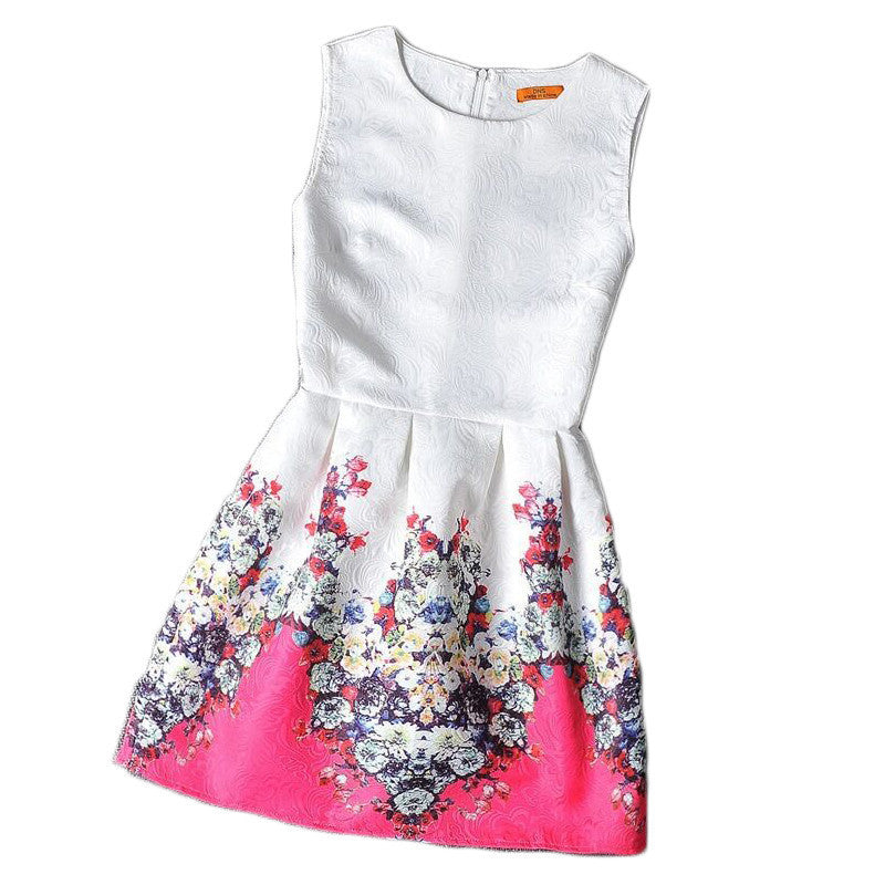 Online discount shop Australia - Flower Girls Dresses Floral Print Sleeveless Kids Dresses for Girls Clothes Party Princess Dress Children 6-12Y