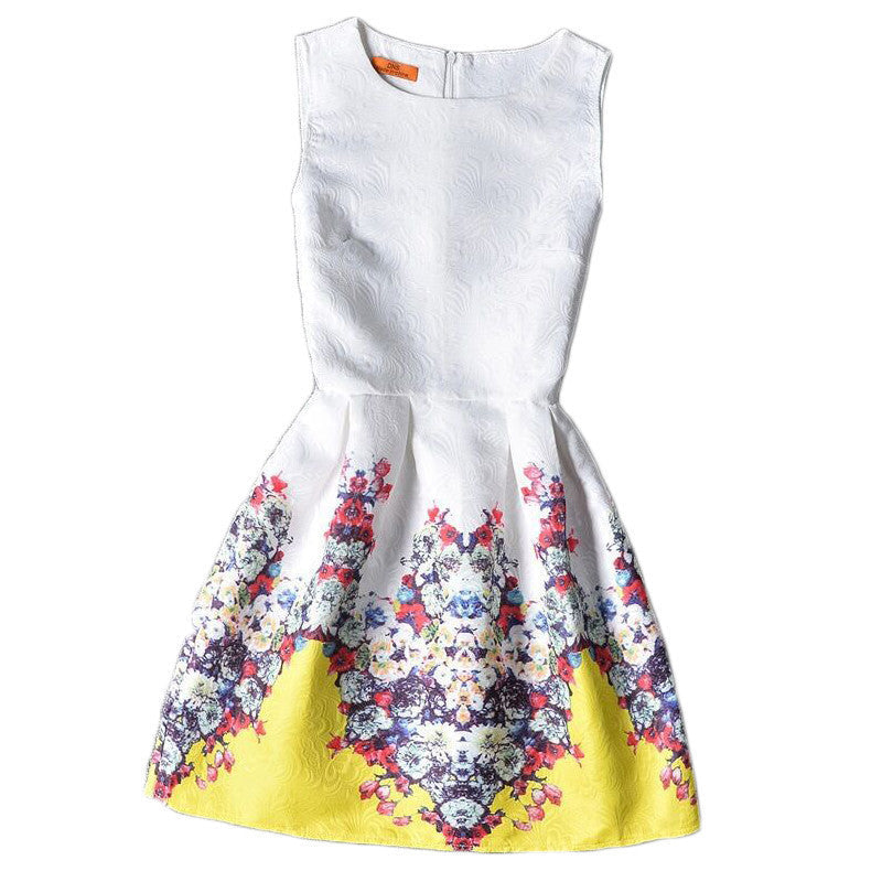 Online discount shop Australia - Flower Girls Dresses Floral Print Sleeveless Kids Dresses for Girls Clothes Party Princess Dress Children 6-12Y