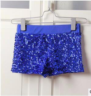 Women Elastic High Waist Sequins Booty Shorts Silver Black Gold Red DS hip hop jazz Sparke Shorts Outfit