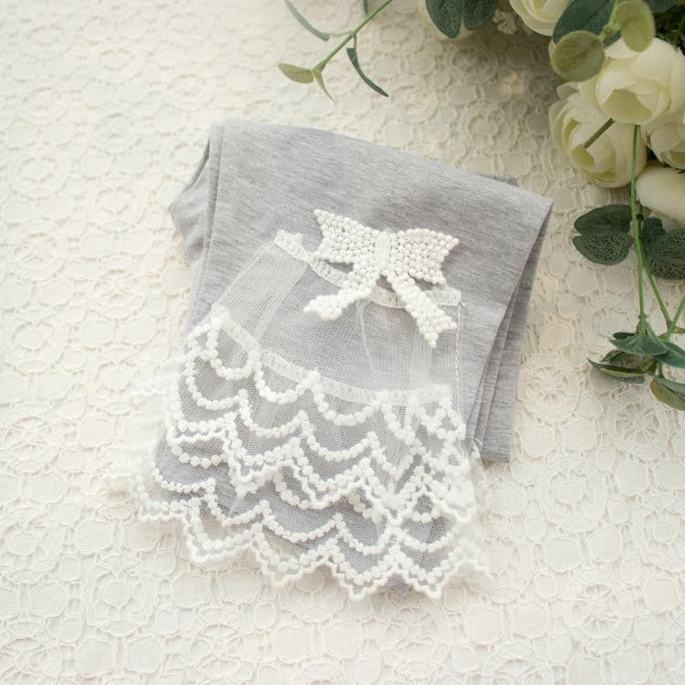 Girls Leggings Summer Style Children's Clothing Calf-length Baby Mesh Spliced Bow Lace Leggings Kid's Pants, Size 100-150 - CelebritystyleFashion.com.au online clothing shop australia