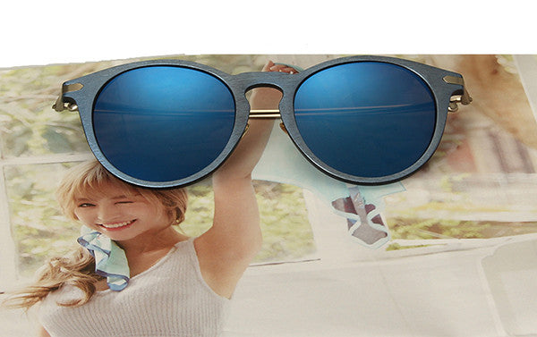 RFOLVE Newly Round Women Sun glasses Fashion Brand Design Imitation Wood Frame Sun glasses Oculos de Sol Masculino UV400 - CelebritystyleFashion.com.au online clothing shop australia