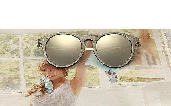 RFOLVE Newly Round Women Sun glasses Fashion Brand Design Imitation Wood Frame Sun glasses Oculos de Sol Masculino UV400 - CelebritystyleFashion.com.au online clothing shop australia