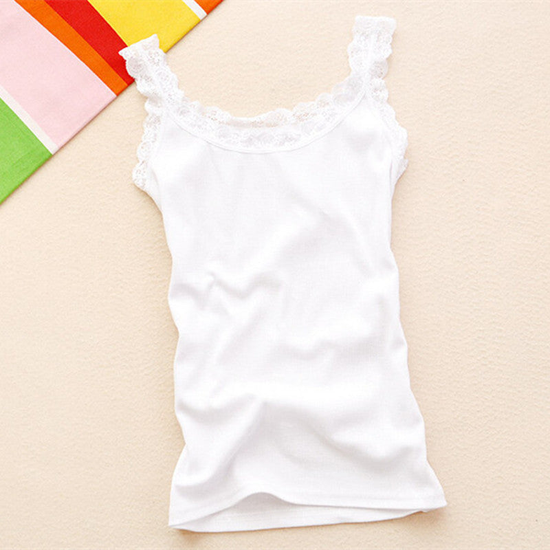 Online discount shop Australia - Basic Lace V-neck Vest Women Comfortable Soft Sexy  Lace Tanks Solid Colot Cotton Lace Tank Top Tunic