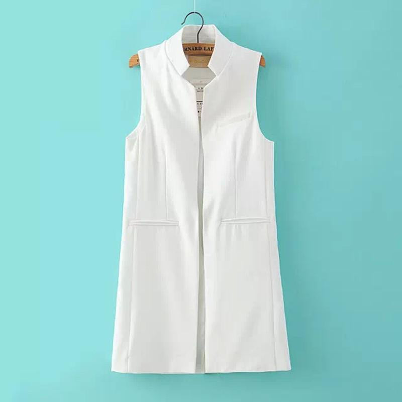 Women Long Vest Jacket Fashion Open Stitch Slim Waistcoat Casual Thin Outwear Sleeveless Cardigan Plus Size