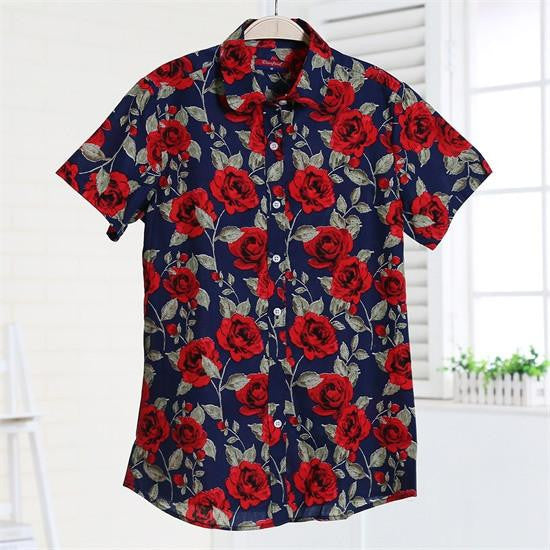 Short Sleeve Shirts Women Blouses Floral Print Cotton Tops Ladies Short Plus Size Women Clothes Fashion Shirt