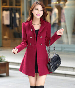 Online discount shop Australia - Fashion Trench Coat Women New Stand-Collar Cashmere  Coat Woman Slim Outerwear Casaco AE-ME-110